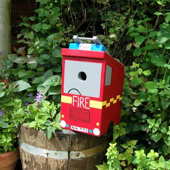 Personalised Fire Engine Bird Box, 6 of 10