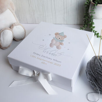 Personalised Baby Boy Keepsake Gift Box, 3 of 10