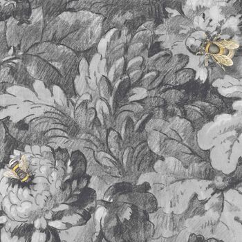 Busy Bee Charcoal Wallpaper, 2 of 4