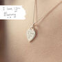 Sterling Silver Handwriting Mini Heart Necklace, thumbnail 4 of 10