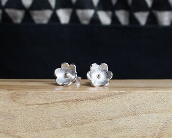 Handmade Silver Buttercup Stud Earrings, 3 of 3