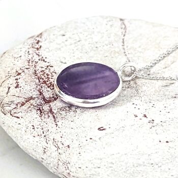 The Circle Amethyst February Birthstone Necklace Silver, 4 of 8