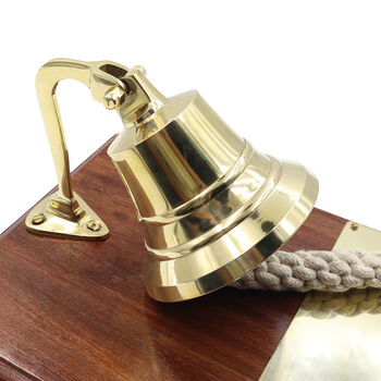 Personalised Ship Bell Rosewood Plaque Gift For Anniversary, 3 of 9