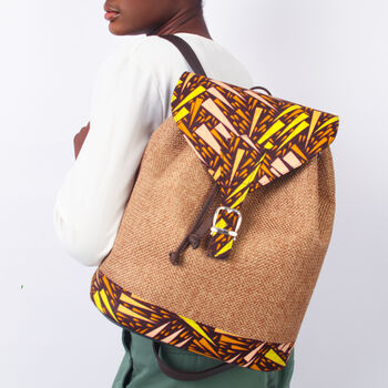 Women's Minimal African Print Backpack, 7 of 7