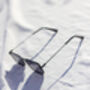 Black Nose Bridge Angular Rectangle Aviator Sunglasses, thumbnail 3 of 7