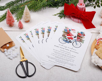 Vintage Christmas Bunting With 15 Santa On A Bike Flag Design, 5 of 6