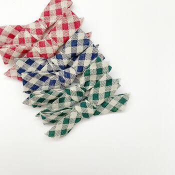 Red Gingham School Hair Bow Set, 2 of 2