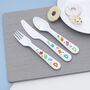 Personalised Kids Colourful Shapes Dinner Set, thumbnail 5 of 6