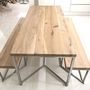 Tower Oak Stainless Steel Legs Dining Table, thumbnail 4 of 6