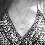 Love Talisman Disc Necklace With Blue Sapphire Evil Eye, thumbnail 2 of 4