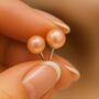 Sterling Silver Pale Pink Freshwater Pearl Stud Earrings, thumbnail 1 of 8