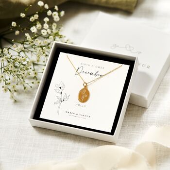 Holly December Birthflower Sterling Silver Necklace, 4 of 12