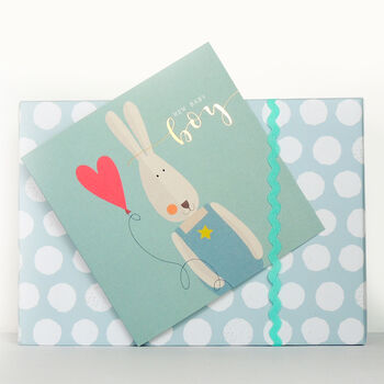 Gold Foiled Baby Bunny Boy Card, 3 of 5