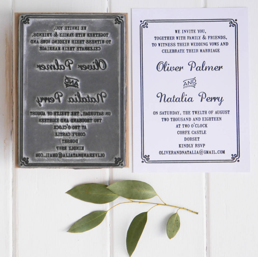 wedding invitation stamp with border by english stamp company ...