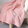 Personalised Dusty Pink Initial Honeycomb Blanket, thumbnail 1 of 8
