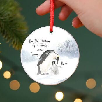Our Family Christmas Penguin Bauble, 4 of 5