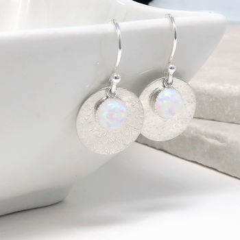 Opal And Silver Earrings 'Luna', 3 of 4