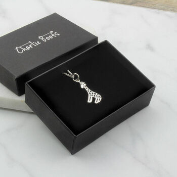 Giraffe Pendant Necklace In Sterling Silver, 7 of 8