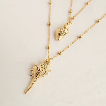 Gold Plated Boho Seashell Shell Necklace, 2 of 4