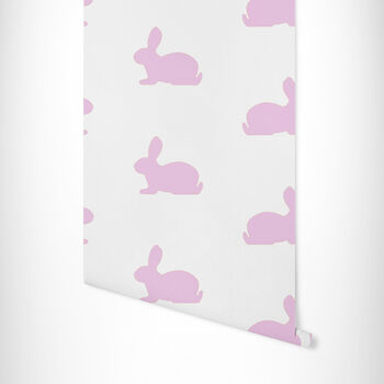 Wallpaper Bunnies Pearlescent Pink Children Wall Decor, 2 of 2