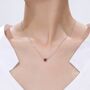Sterling Silver Genuine Red Onyx Heart Pendant Necklace, thumbnail 6 of 12