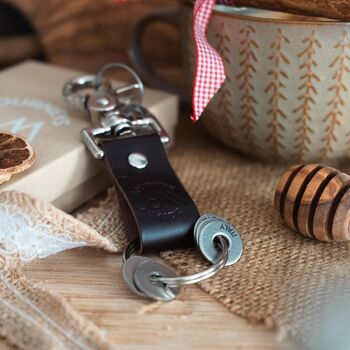 Custom Country Brown Leather Travel Keyring Gift Set, 4 of 6