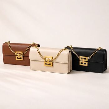 Personalised Maisie Gold Buckle Chain Shoulder Bag, 2 of 3