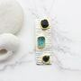 Tourmaline And Apatite Gemstone Silver Pendant, thumbnail 3 of 5