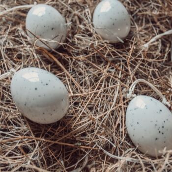 Speckled Porcelain Hanging Egg, 10 of 12