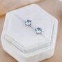 Genuine Blue Topaz Stud Earrings In Sterling Silver, thumbnail 8 of 11