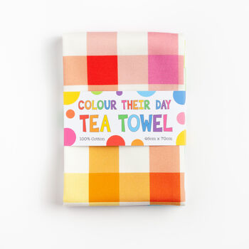 Rainbow Gingham Tea Towel, 3 of 5