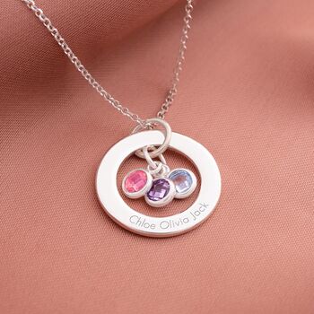 Family Eternal Ring And Birthstone Necklace Photo Set, 4 of 12