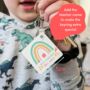 Personalised Best Teacher Rainbow Wooden Keyring Gift, thumbnail 2 of 2