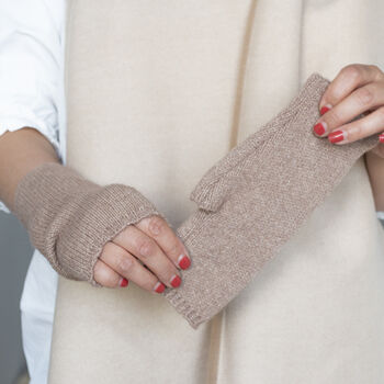 Cosy Knit Plain Colour Fingerless Gloves, 6 of 12