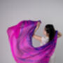 100% Mulberry Silk Scarf, Fuchsia Purple And Blue In Gift Box, thumbnail 2 of 6