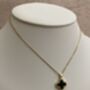 Double Sided Single Clover Charm Necklace Emerald Black, thumbnail 3 of 10