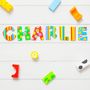 Stripe, Spot And Stars Decorative Wooden Name Letters, thumbnail 9 of 12