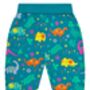 Dinosaur Pull Up Trousers | Certified Organic Cotton, thumbnail 1 of 8