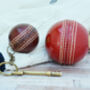Vintage Replica Cricket Ball Keyring, thumbnail 3 of 5