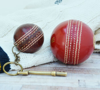 Vintage Replica Cricket Ball Keyring, 3 of 5