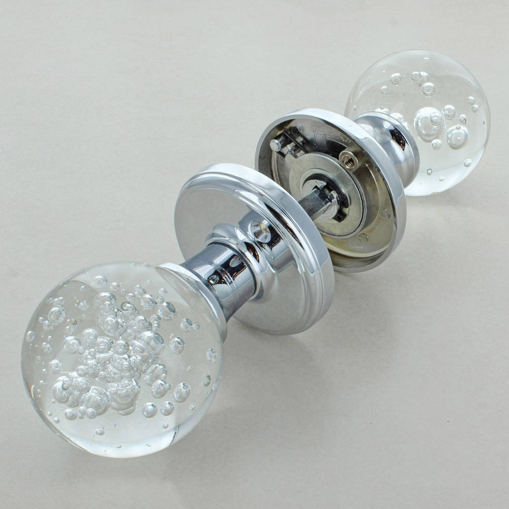 Bubbles Crystal Faceted Clear Glass Mortice Door Knobs By G Decor   Original Snowflakes Ceramic Door Knob Cupboard Handle 