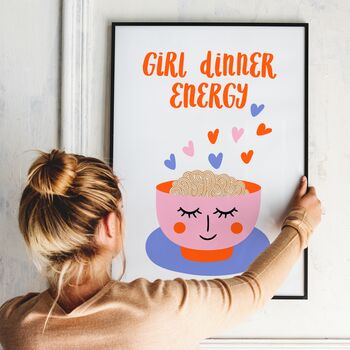 Girl Dinner Energy Illustrated Friendship Print, 7 of 8