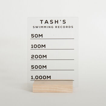 Personalised Swimming Records Sign, 7 of 8