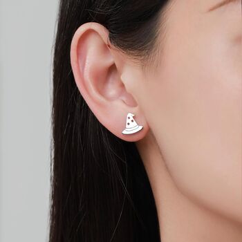 Sterling Silver Tiny Witch Hat Stud Earrings, 2 of 12