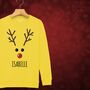 Rudolph The Reindeer Personalised Kids Sweatshirt Christmas Jumper, thumbnail 10 of 12