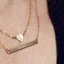 Personalised Heart And Skinny Bar Layering Necklace Set, thumbnail 2 of 5