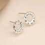 Sterling Silver Twisted Karma Circle Stud Earrings, thumbnail 2 of 5