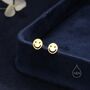 Smile Face Stud Earrings In Sterling Silver, thumbnail 6 of 10