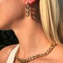 Gold Plated Chunky Curb Chain Stud Earring, thumbnail 2 of 7