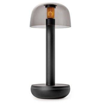 Two Cordless Table Lamp Black With Smoked, 2 of 2